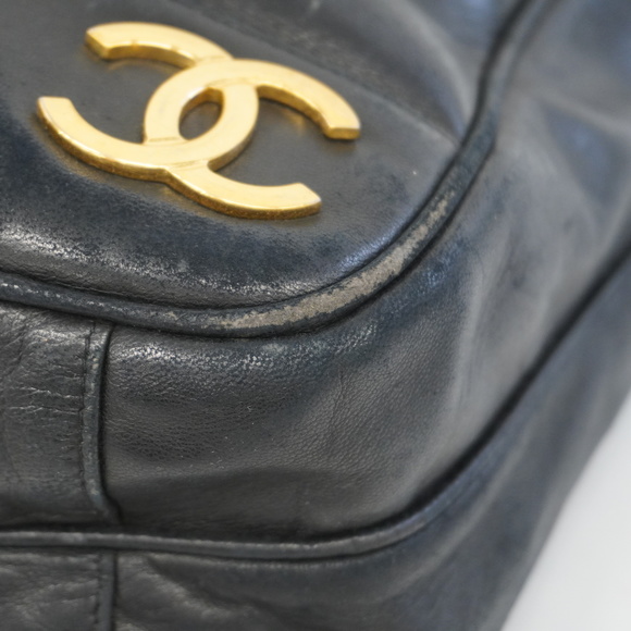 [3ye5573] Auth Chanel Shoulder Bag Triple Coco Lambskin Black Gold metal - Picture 8 of 14